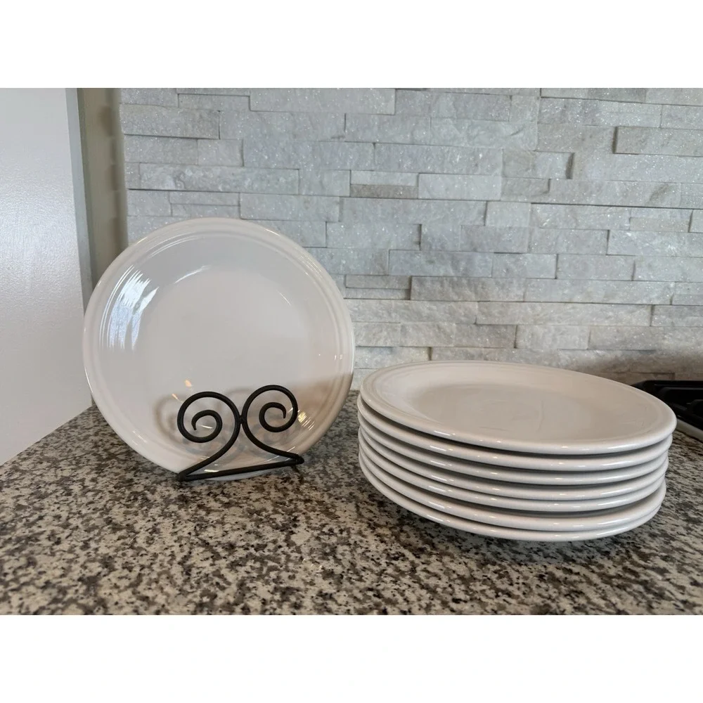 Fiesta White Dinner Plates Set Of 8 Homer Laughlin 10.5